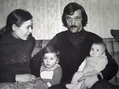 Andrzej Frątczak, seine Frau und Kinder, privat Familie